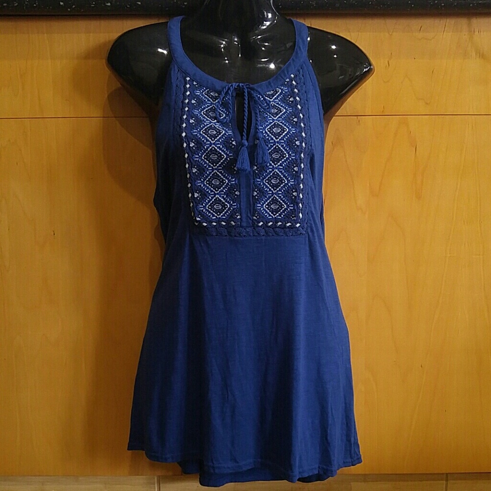 Lucky Brand Navy Blue Top Size Small